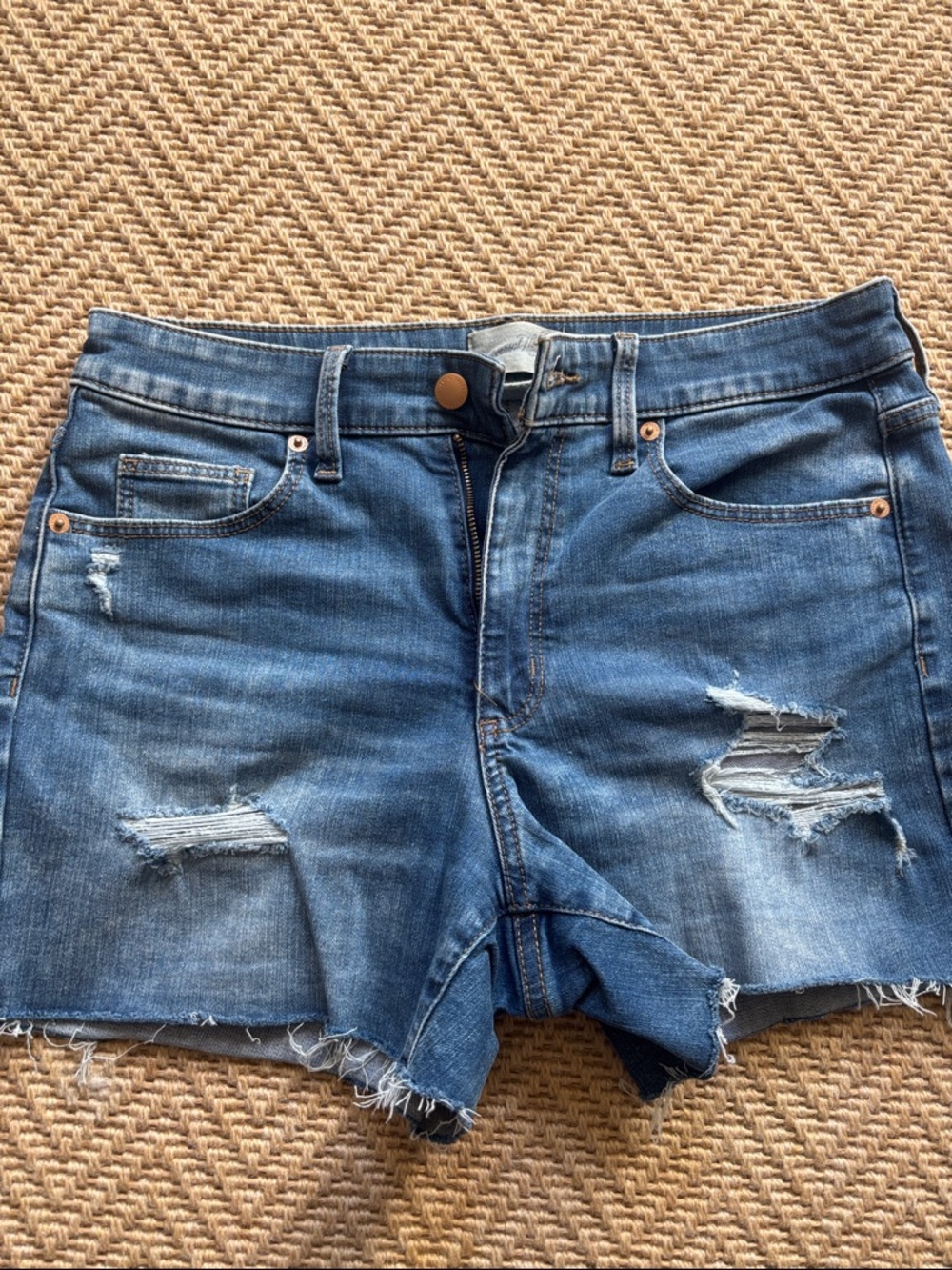 Distressed Blue Denim Women’s Shorts- universal thread